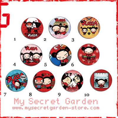 Pucca - Pinback Button Badge Set 1a or 1b ( or Hair Ties / 4.4 cm Badge / Magnet / Keychain Set )